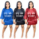 EVE Letter Print Sequin Loose Casual Dress BGN-276