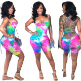 EVE Sexy Print Backless Tie Up Tight Rompers YN-88900