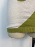 EVE Color Block Sleeveless Tight Knit Mini Dress GWDS-230333