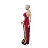 EVE Sexy Backless Split Maxi Dress QXTF-8147