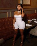 EVE Fashion Chest Wrap Solid Back Hollow Rompers WPF-8855