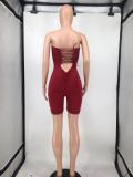 EVE Fashion Chest Wrap Solid Back Hollow Rompers WPF-8855