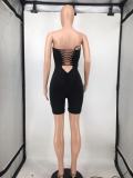 EVE Fashion Chest Wrap Solid Back Hollow Rompers WPF-8855