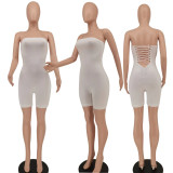 EVE Fashion Chest Wrap Solid Back Hollow Rompers WPF-8855