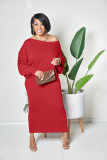 EVE Plus Size Solid Long Sleeve Maxi Dress FS-10126