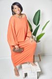 EVE Plus Size Solid Long Sleeve Maxi Dress FS-10126