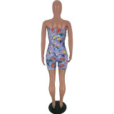 EVE Fashion Cartoon Print Wrap Chest Rompers AWN-5088