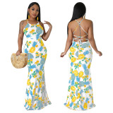 EVE Sexy Tie Up Backless Maxi Dress YF-10420