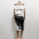 EVE Sexy Fashion Print Midi Dress SMR-10710_1