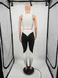 EVE Casual Tank Tops And Color Block Pants Two Piece Set YIM-316