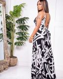 EVE Plus Size Fashion Casual Printed Sling Jumpsuit OM-1577
