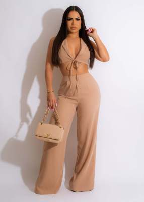 EVE Solid Sexy Fashion Casual Two Piece Pants Set SHA-80001