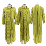 EVE Long Sleeve Striped Printed Loose Casual Long Dress SFY-2301