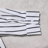 EVE Long Sleeve Striped Printed Loose Casual Long Dress SFY-2301