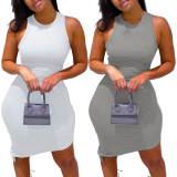 EVE Plus Size Sexy Solid Sleeveless Bodycon Dress SH-390135