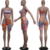 EVE Print Sling Vest And Beach Shorts 2 Piece Set YS-S850
