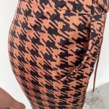 EVE Fashion Print Zip Short Sleeve Pants Two Piece Set HMS-5567