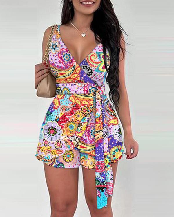 EVE Plus Size Fashion Print Two Piece Shorts Set GSRX-9019