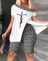 EVE Printed Casual Two Piece Shorts Set GSRX-9029