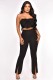 EVE Bow Tie Wrap Chest Vest And Split Micro Flare Pant Set GYLY-10053