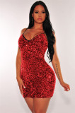 EVE Sexy Sequin V Neck Mini Dress GFMA-1240