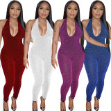 EVE Sexy Solid Sleeveless Halter Jumpsuit SH-390466