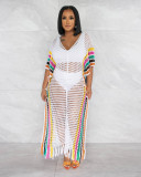 EVE Knitted Tassel Color Blocking Beach Dress CM-8667