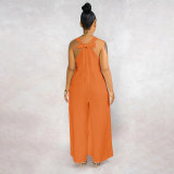 EVE Plus Size Solid Color Sleeveless Loose Jumpsuit BDF-7037