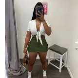 EVE Sexy Solid Color Slim Mini Skirt GCNF-0211