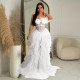 EVE Sexy Wrap Chest Mesh MaxI Dress BY-6223
