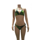 EVE Printed Swimsuit Beach Cape Bikini Three Sets BN-9418
