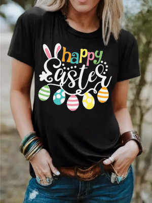 EVE Easter Letter Print T-shirt SH-390482
