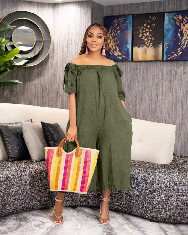 EVE Plus Size Casual Solid Color Loose Jumpsuit TK-6282