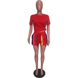EVE Casual Short Sleeve Tassel Shorts Two Piece Set OMY-11002