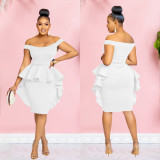 EVE Solid Color Sleeveless Ruffle Midi Dress BY-6293