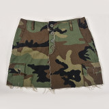 EVE Sexy Camo Print Split Mini Skirt LSD-83203