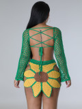 EVE Hand Crocheted Sunflower Fashion Beach Set ZSD-0260