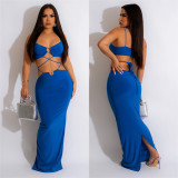 EVE Solid Color Bandage Sleeveless Maxi Dress BY-6309
