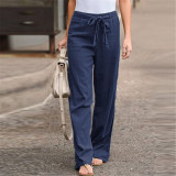 EVE Casual Solid Color Straight Pants SH-390484