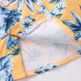 EVE Boys' Flower Print Short Sleeve Shirt Shorts Casual Suit YKTZ-2604