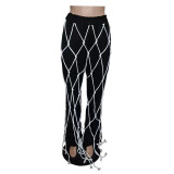 EVE Plus Size Feature Bundled Rope Flared Pants YNB-7279