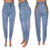 EVE Fashion Hollow Out Bandage Jeans LX-6950
