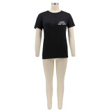EVE Summer Plus Size Short Sleeve Print T Shirt HNIF-0591