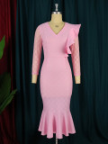 EVE Plus Size Lace Party Fishtail Dress CZ8248