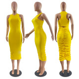 EVE Plus Size Fashion Sexy Slim Fit Ruched Midi Dress YNB-7107