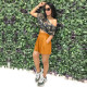 EVE Plus Size Casual High-waisted Solid Color Short SH-390503