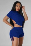EVE Solid Color Backless Drawstring Two Piece Set YD-8717