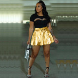 EVE Solid Color Hot Gold Fashion Half Skirt XYKF-9871