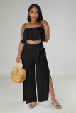EVE Casual Spell Chiffon Split Pants Two Piece Suit YD-8719