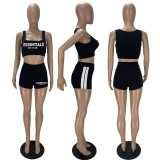 EVE Letter Print Tank Top And Shorts Sport 2 Piece Set XYF-9305